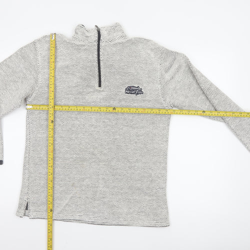 Weird Fish Mens Grey Knit 1/2 Zip Sweatshirt Size S