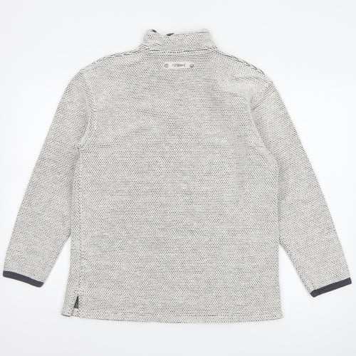 Weird Fish Mens Grey Knit 1/2 Zip Sweatshirt Size S