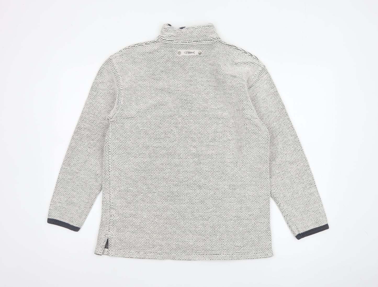 Weird Fish Mens Grey Knit 1/2 Zip Sweatshirt Size S