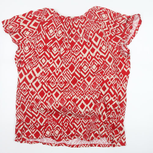Marks and Spencer Womens Red Geometric Tunic Blouse Size 22