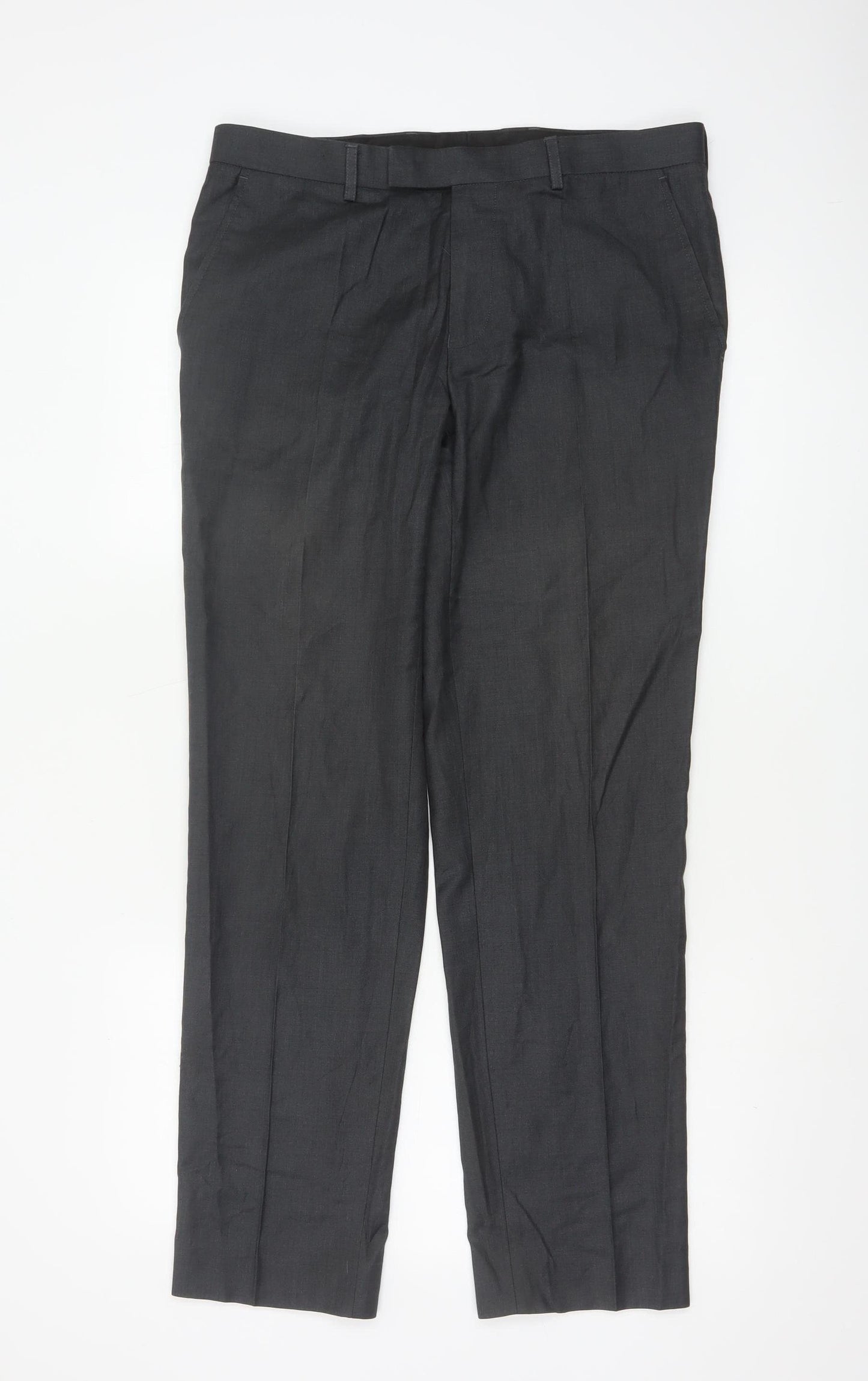 Marks and Spencer Men’s Grey 32R Pleated Dress Pants