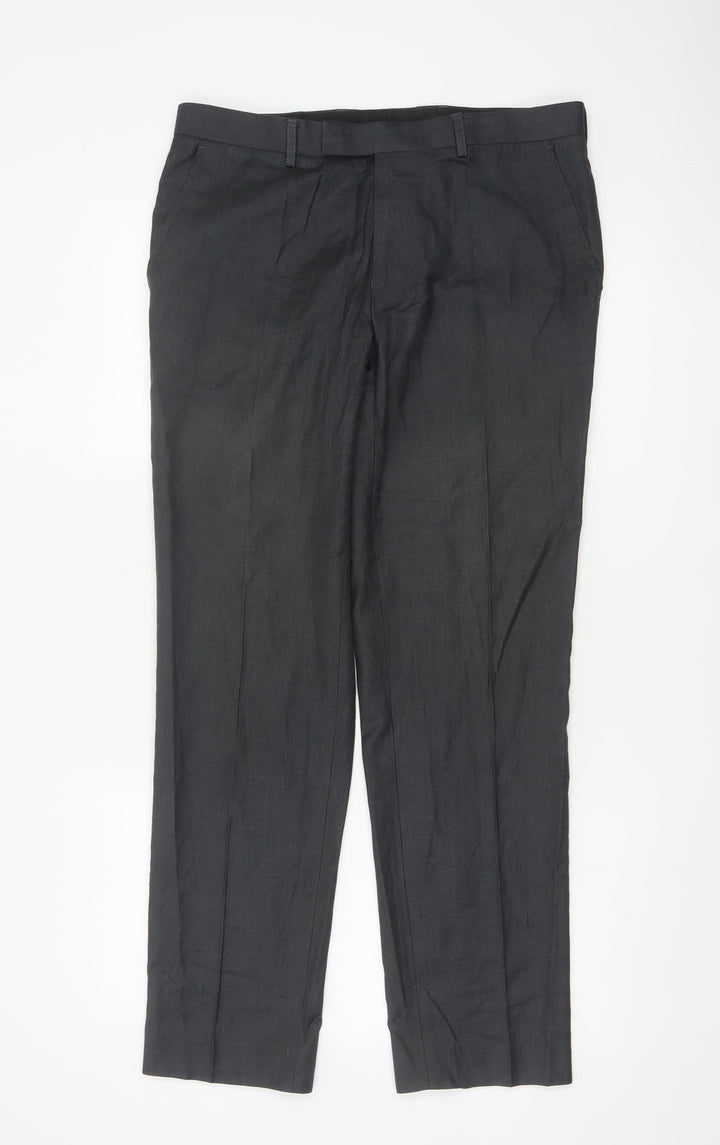 Marks and Spencer Men’s Grey 32R Pleated Dress Pants