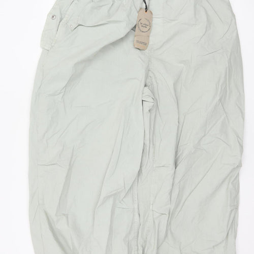 River Island Women’s Light Grey Cargo Trousers Size 18 Cotton