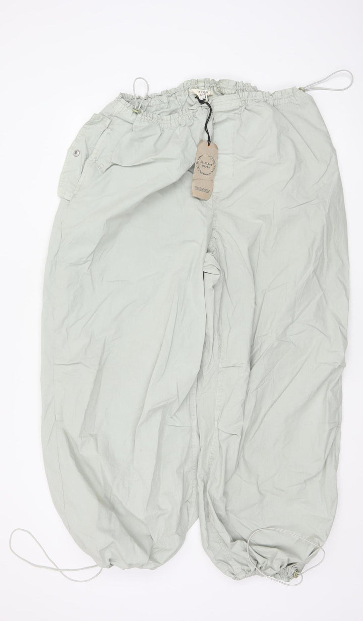 River Island Women’s Light Grey Cargo Trousers Size 18 Cotton