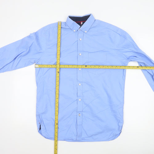 Marks and Spencer Blue Harbour Men's Blue Regular Fit Button-Up Shirt M