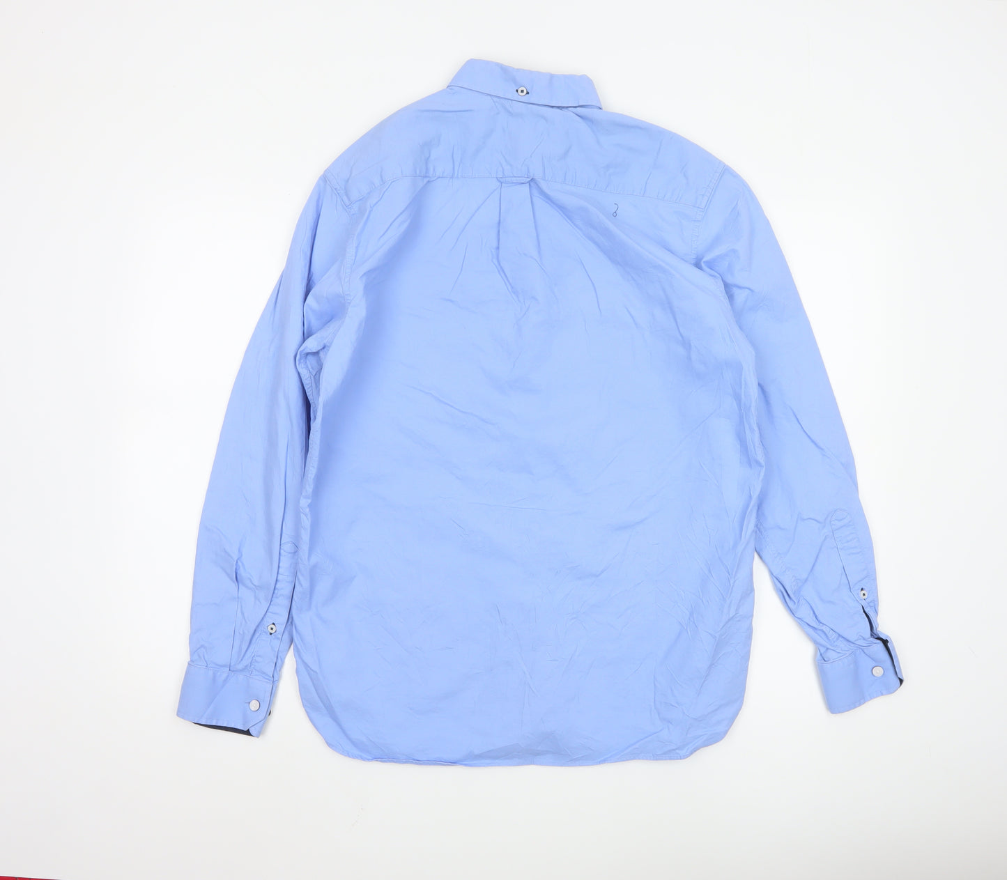 Marks and Spencer Blue Harbour Men's Blue Regular Fit Button-Up Shirt M
