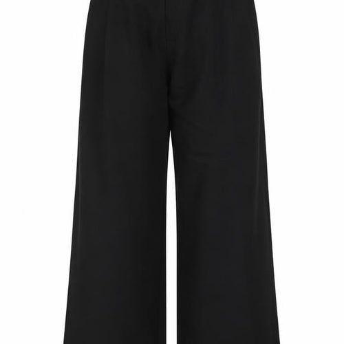 ZARA Women Black Wide-Leg Trousers Size S Lyocell Blend