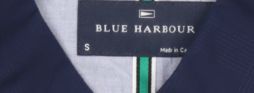 Marks and Spencer Blue Harbour Men's Blue Short Sleeve Cotton Button-Up Shirt Size S