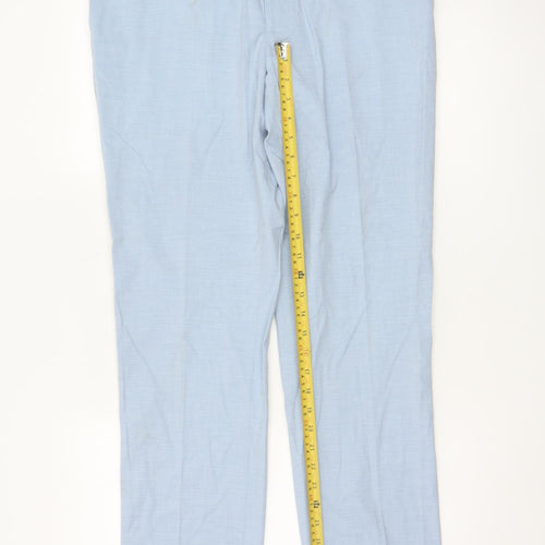 Marks and Spencer Men's Blue Slim Fit Dress Pants 34L