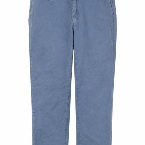 FatFace Women Blue Cotton Chino Trousers Size 12 Casual Straight