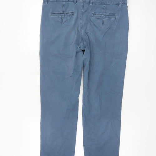 Fat Face Women Blue Cotton Chino Trousers Size 12 Casual Straight