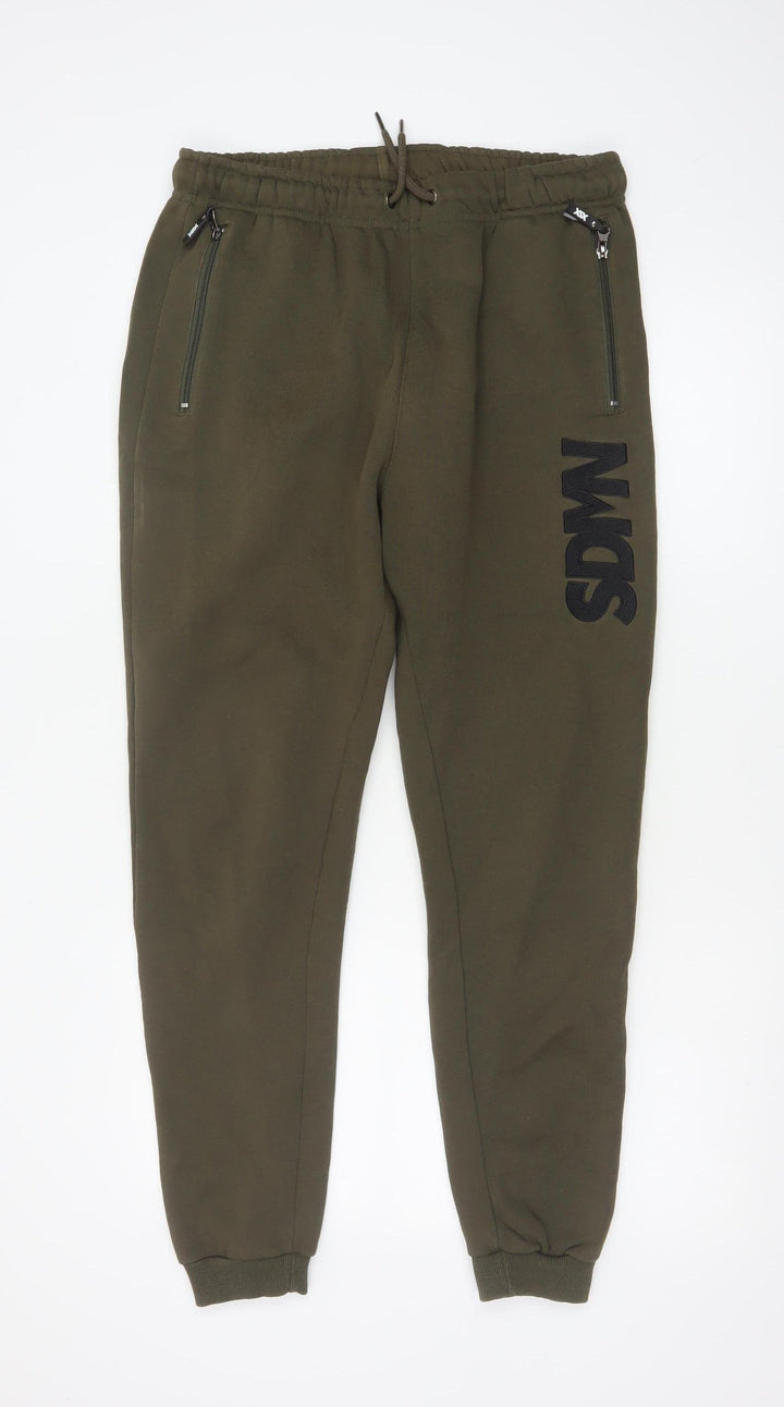 Sidemen Official Men’s Green Jogger Trousers Size L Cotton Fleece