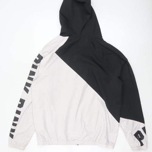 Victoria's Secret PINK Women's XS Black White Hooded Windbreaker Jacket