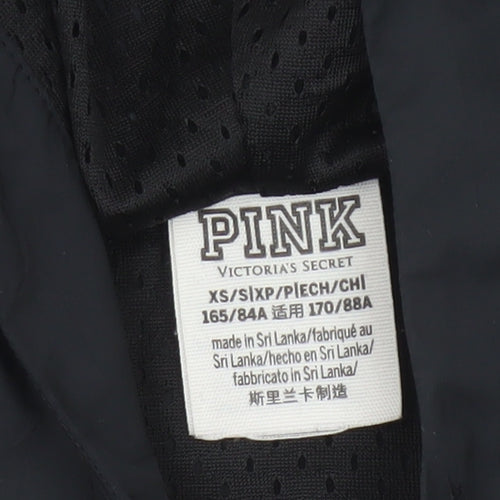 Victoria's Secret PINK Women's XS Black White Hooded Windbreaker Jacket