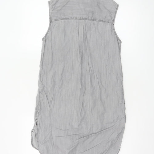 Marks and Spencer Women's Grey Lyocell Sleeveless Shirt Dress Size 8