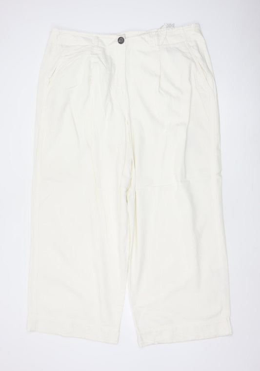 Marks and Spencer Women’s Ivory Chino Trousers Size 20 Regular