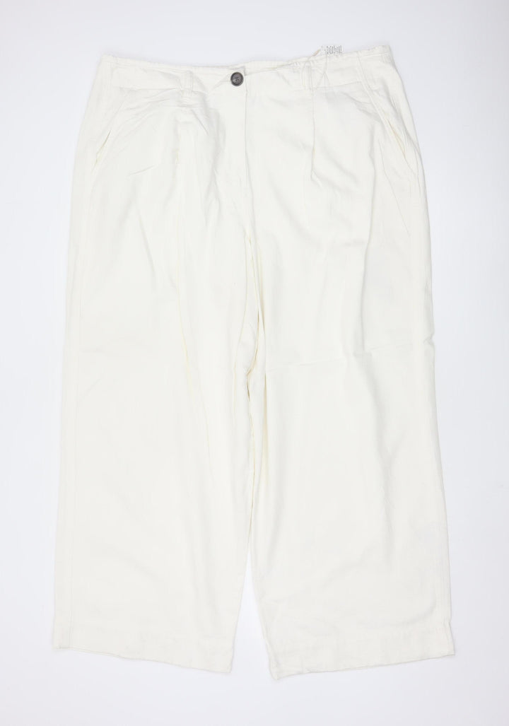 Marks and Spencer Women’s Ivory Chino Trousers Size 20 Regular