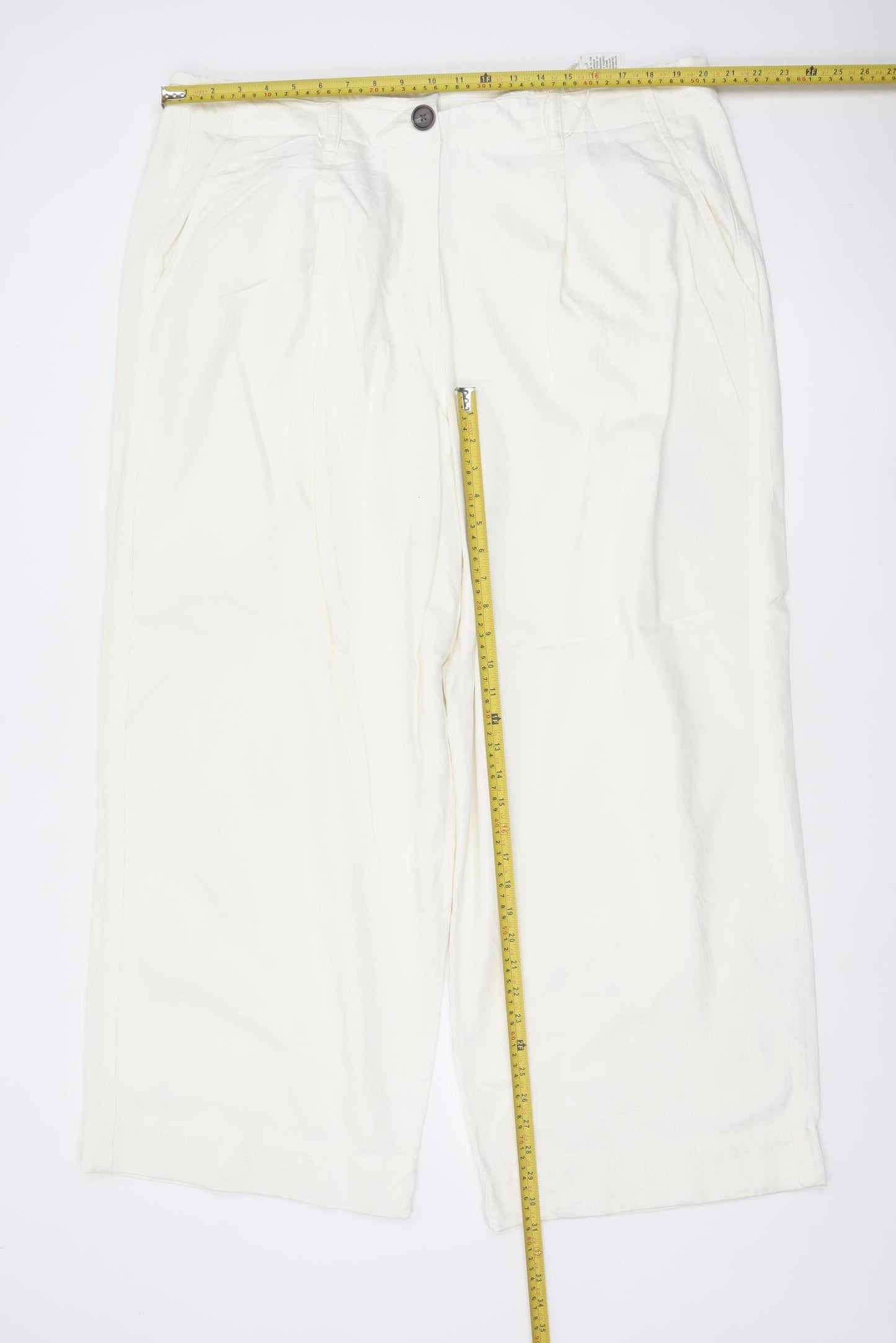 Marks and Spencer Women’s Ivory Chino Trousers Size 20 Regular