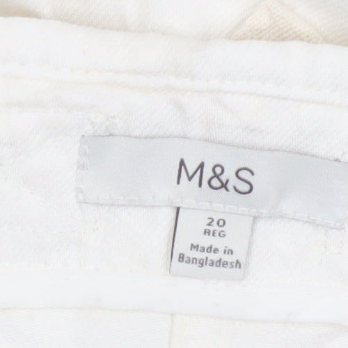 Marks and Spencer Women’s Ivory Chino Trousers Size 20 Regular