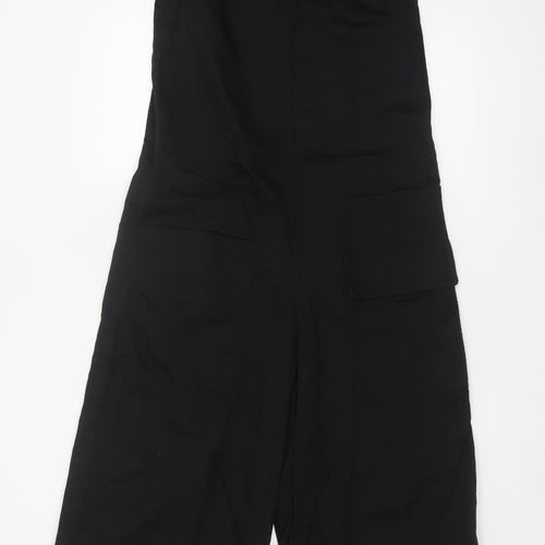 COS Womens Black Sleeveless Wide-Leg Jumpsuit Size 8 Linen Blend