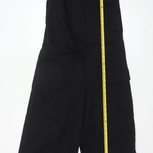 COS Womens Black Sleeveless Wide-Leg Jumpsuit Size 8 Linen Blend
