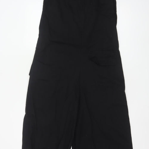 COS Womens Black Sleeveless Wide-Leg Jumpsuit Size 8 Linen Blend