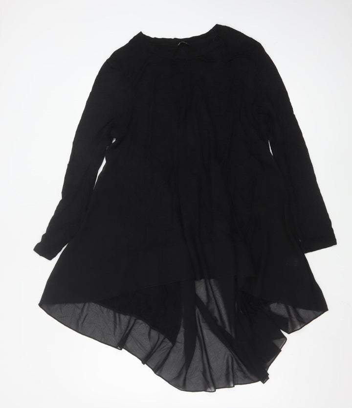 Roman Women’s Black Long Sleeve Tunic Blouse Size 16