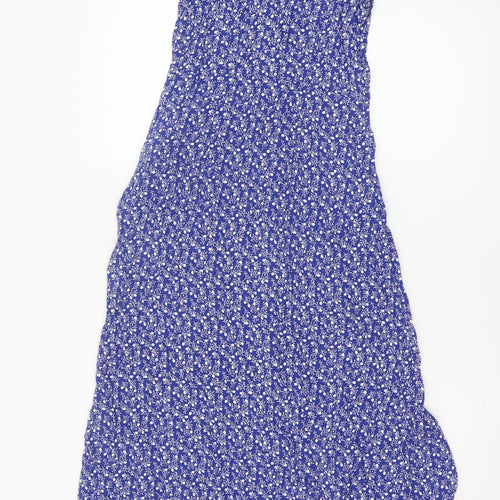 & Other Stories Women Blue Floral Viscose A-Line Midi Dress Size 6