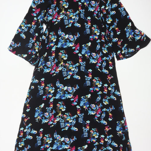 Vila Women's Multicoloured Floral A-Line Knee Length Dress Size 10