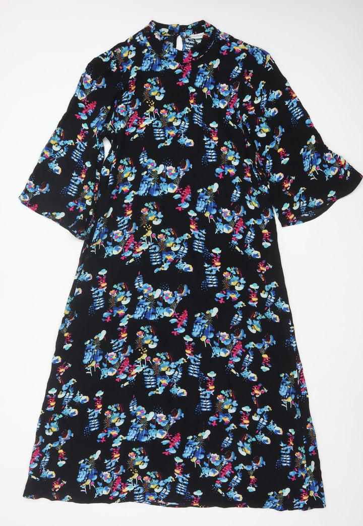 Vila Women's Multicoloured Floral A-Line Knee Length Dress Size 10