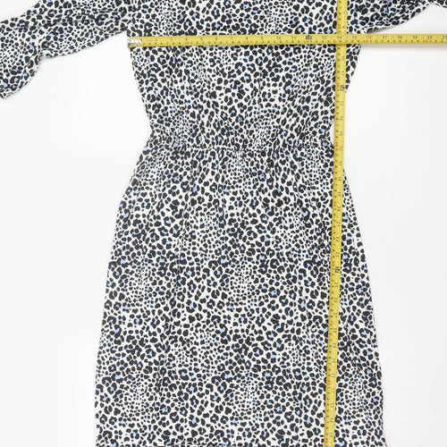 Sosandar Women’s Multicoloured Leopard Print Knee Length Fit & Flare Dress Size 10