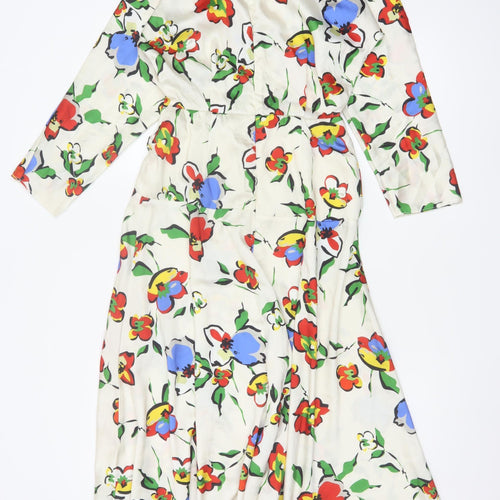 ASOS Women’s Multicoloured Floral Midi Wrap Dress Size 8