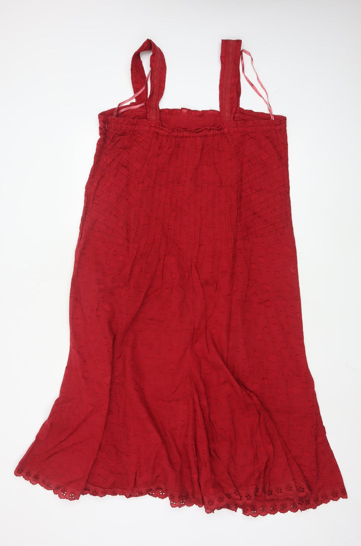 Marks and Spencer Per Una Women Red Size 18L Sleeveless A-Line Dress