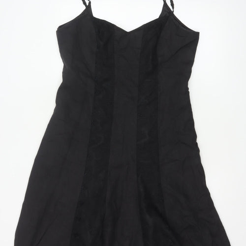 Marks and Spencer Women’s Black Linen Blend Slip Dress Size 16