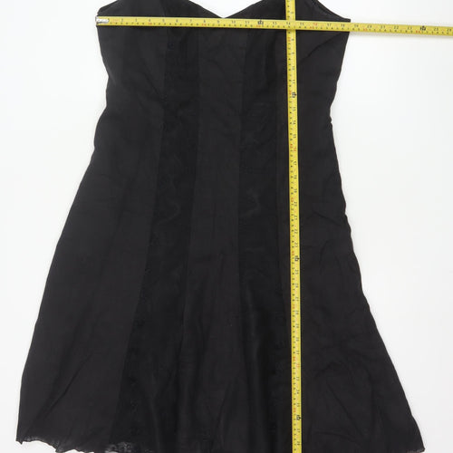 Marks and Spencer Women’s Black Linen Blend Slip Dress Size 16