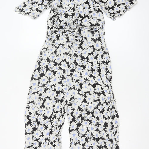 Nobody’s Child Women’s Black Floral Jumpsuit UK 8 EcoVero Viscose