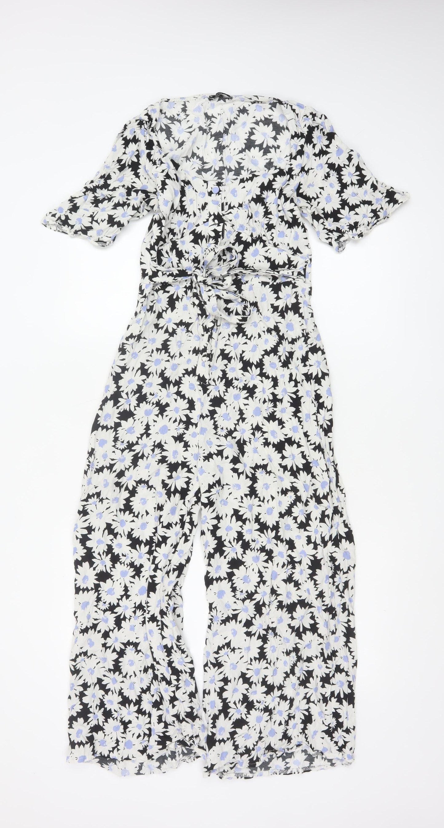 Nobody’s Child Women’s Black Floral Jumpsuit UK 8 EcoVero Viscose