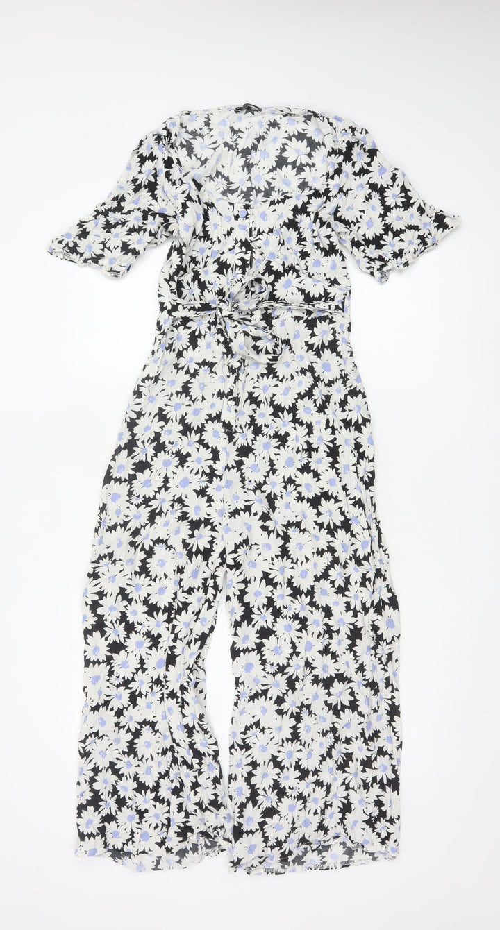 Nobody’s Child Women’s Black Floral Jumpsuit UK 8 EcoVero Viscose
