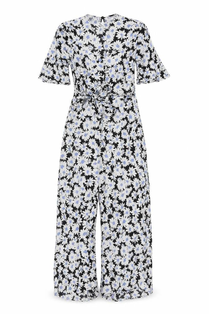 Nobody’s Child Women’s Black Floral Jumpsuit UK 8 EcoVero Viscose
