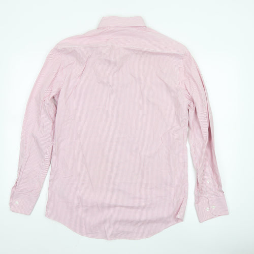 Marks and Spencer Men’s Pink Striped Tailored Cotton Oxford Shirt M