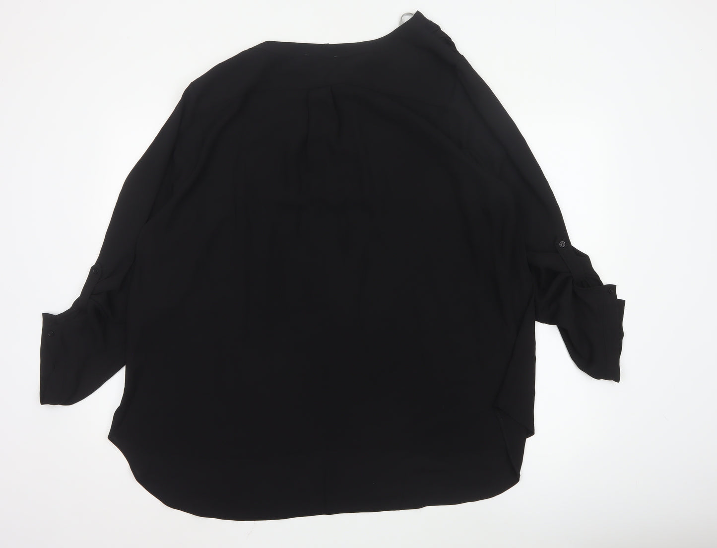 rogers+rogers Women's Black Zip Front Plus Size 24 Blouse