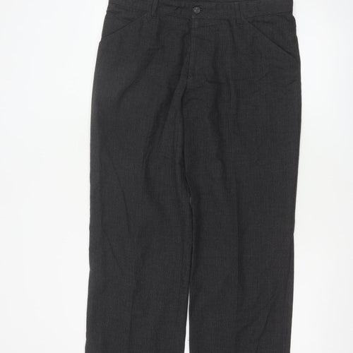 Marks and Spencer Men's Grey Regular Fit Stretch Trousers 34W 29L