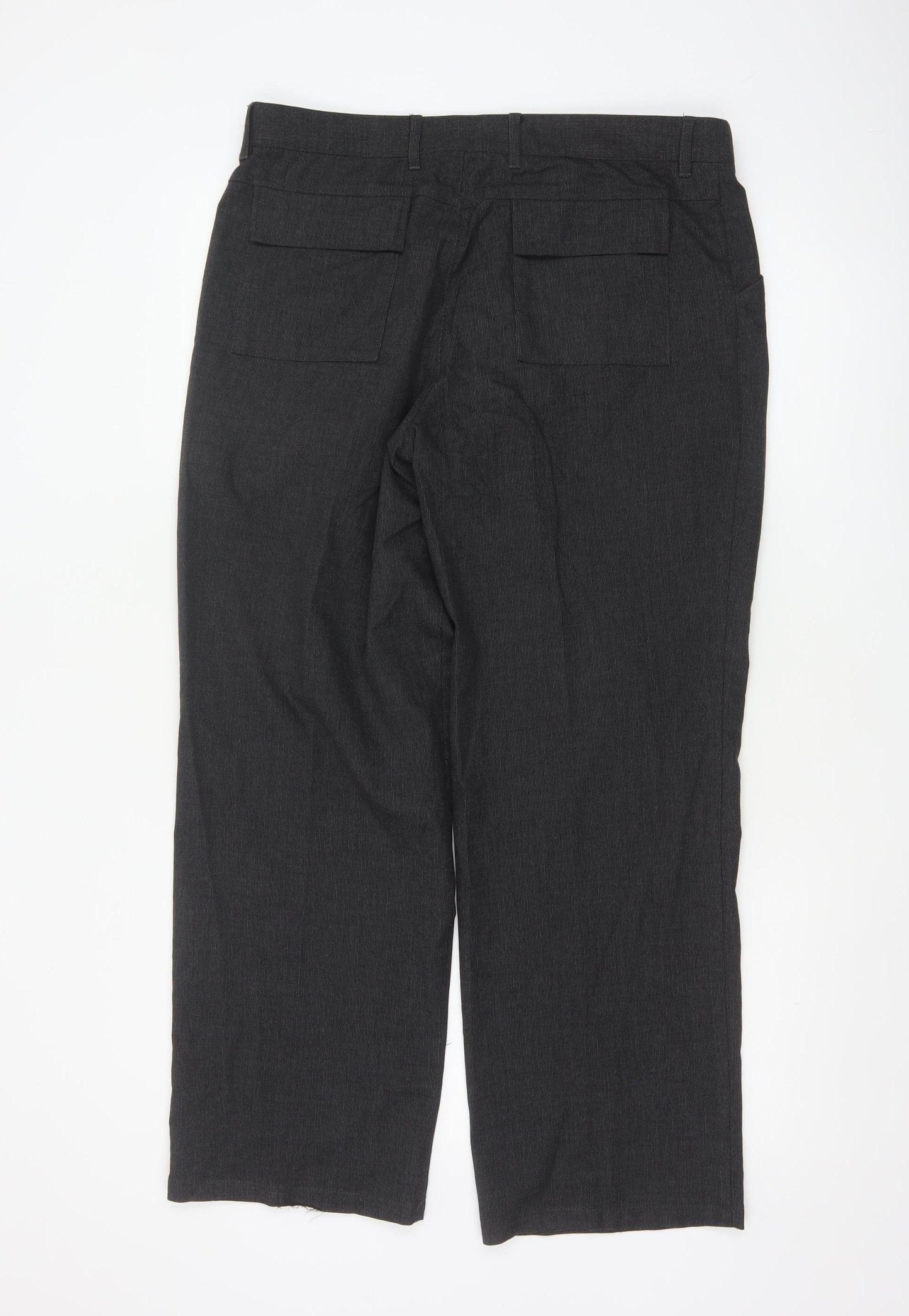 Marks and Spencer Men's Grey Regular Fit Stretch Trousers 34W 29L