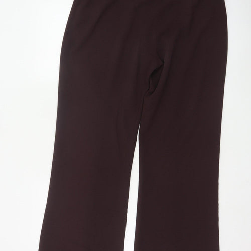 Wallis Women Brown Size 14 Wide-Leg Trousers
