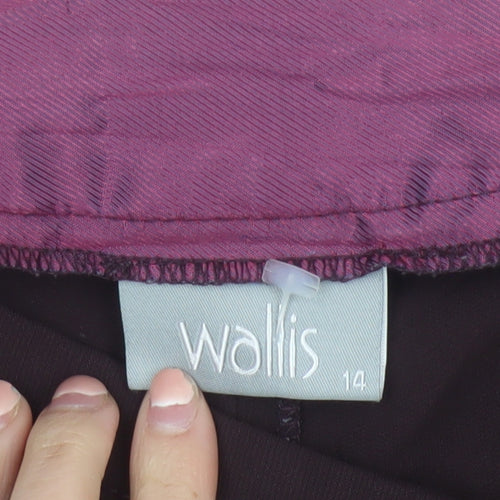 Wallis Women Brown Size 14 Wide-Leg Trousers