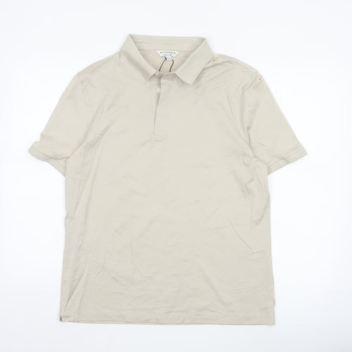 Marks and Spencer Men's Beige Supima Cotton Polo Shirt L
