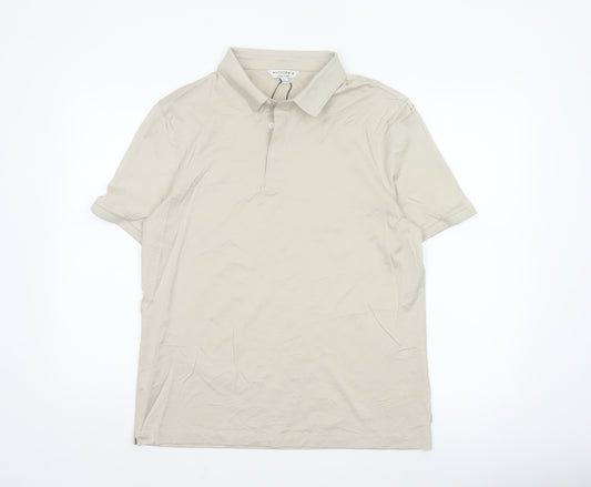 Marks and Spencer Men's Beige Supima Cotton Polo Shirt L