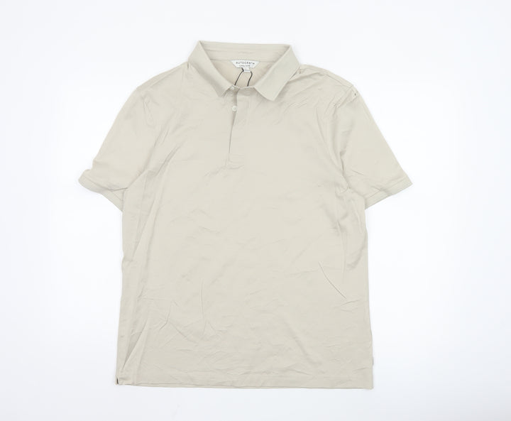 Marks and Spencer Men's Beige Supima Cotton Polo Shirt L