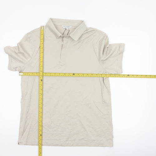 Marks and Spencer Men's Beige Supima Cotton Polo Shirt L