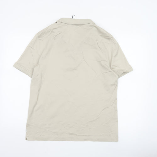 Marks and Spencer Men's Beige Supima Cotton Polo Shirt L